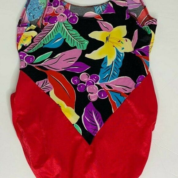Vintage 80s Nicole Wise One Piece Swimsuit L Red - Picture 6 of 8